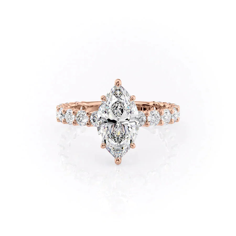 The Adelle Set With A 2.5 Carat Marquise Lab Diamond