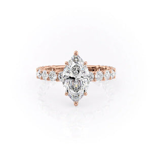 The Adelle Set With A 2.5 Carat Marquise Moissanite