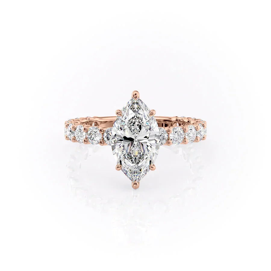The Adelle Set With A 4 Carat Marquise Moissanite