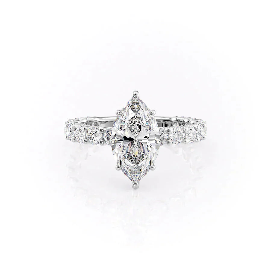 The Adelle Set With A 2 Carat Marquise Lab Diamond