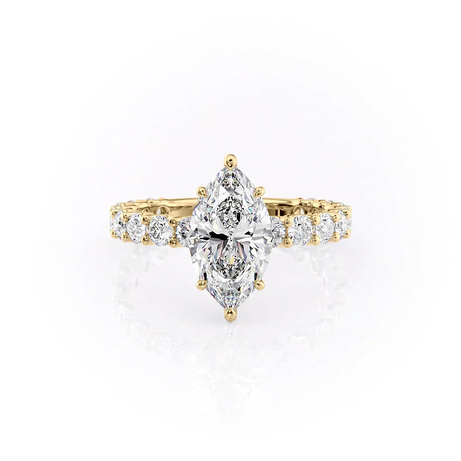 The Adelle Set With A 4.5 Carat Marquise Moissanite