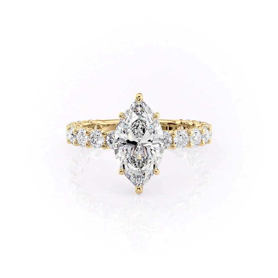 The Adelle Set With A 1.5 Carat Marquise Lab Diamond