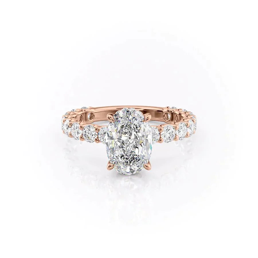 The Adelle Set With A 4.5 Carat Oval Moissanite