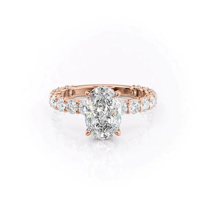 The Adelle Set With A 3.5 Carat Oval Moissanite