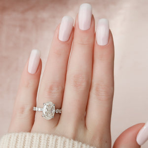 The Adelle Set With A 2 Carat Oval Lab Diamond