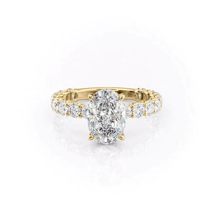 The Adelle Set With A 3.5 Carat Oval Moissanite