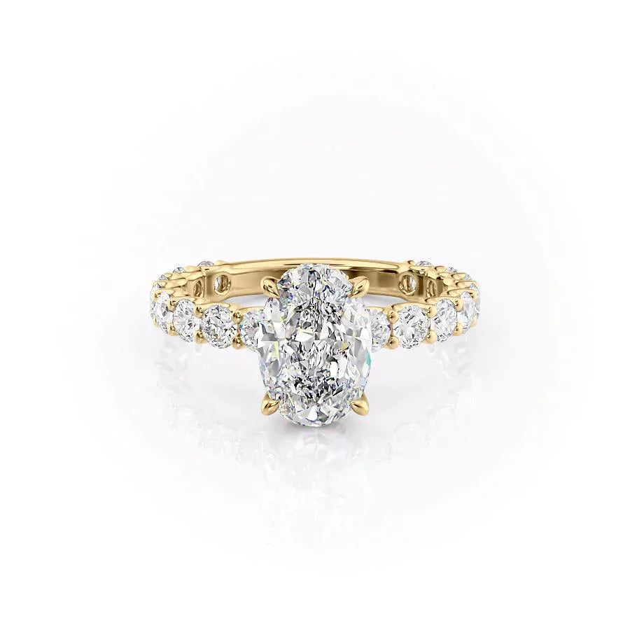 The Adelle Set With A 5 Carat Oval Moissanite