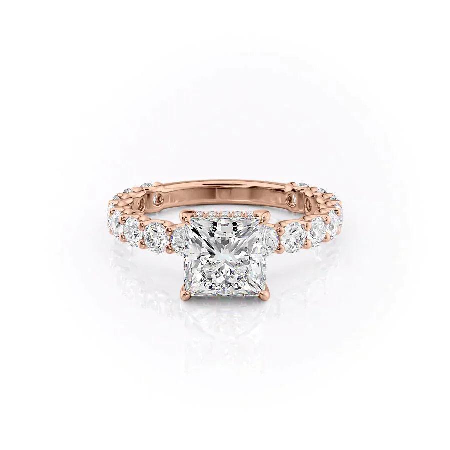 The Adelle Set With A 1 Carat Princess Moissanite