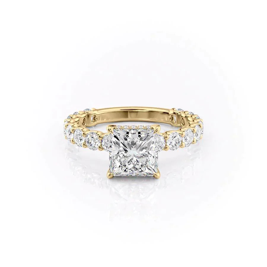 The Adelle Set With A 1 Carat Princess Moissanite