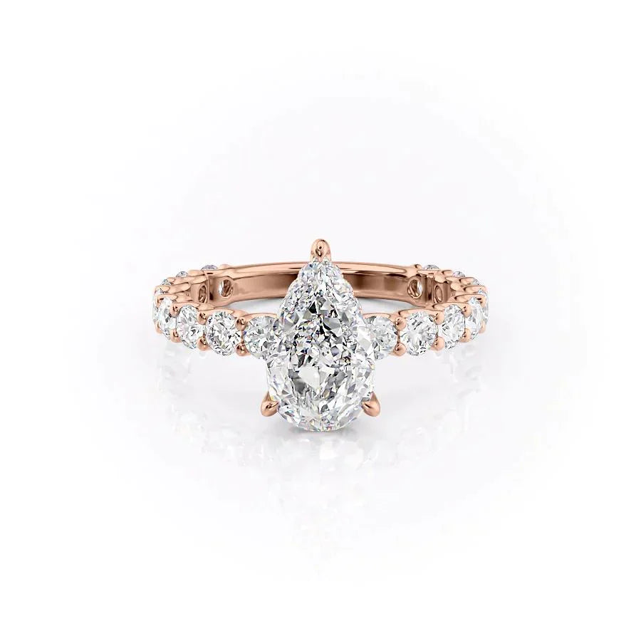 The Adelle Set With A 2.5 Carat Pear Lab Diamond