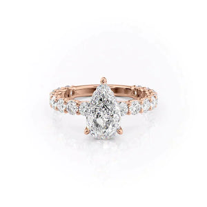 The Adelle Set With A 3.5 Carat Pear Moissanite