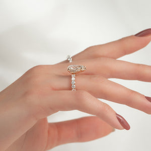 The Adelle Set With A 3 Carat Pear Lab Diamond