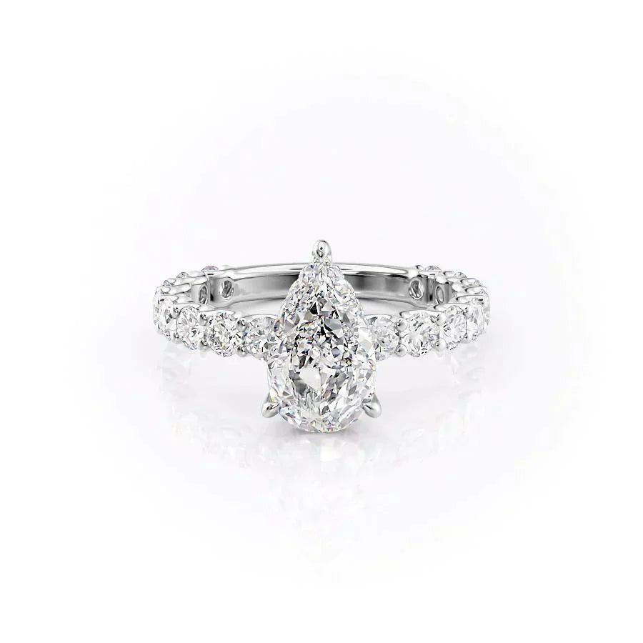 The Adelle Set With A 1.5 Carat Pear Lab Diamond