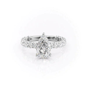 The Adelle Set With A 1.5 Carat Pear Moissanite