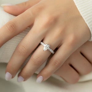 The Adelle Set With A 1 Carat Pear Lab Diamond