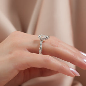 The Adelle Set With A 1 Carat Pear Lab Diamond