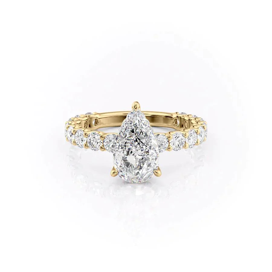 The Adelle Set With A 5 Carat Pear Moissanite