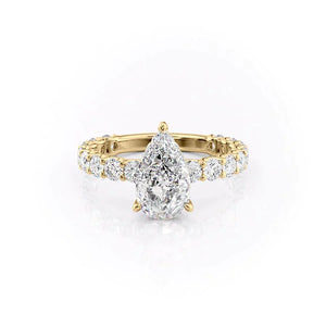 The Adelle Set With A 1 Carat Pear Moissanite