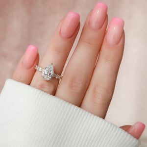 The Adelle Set With A 1.5 Carat Pear Lab Diamond
