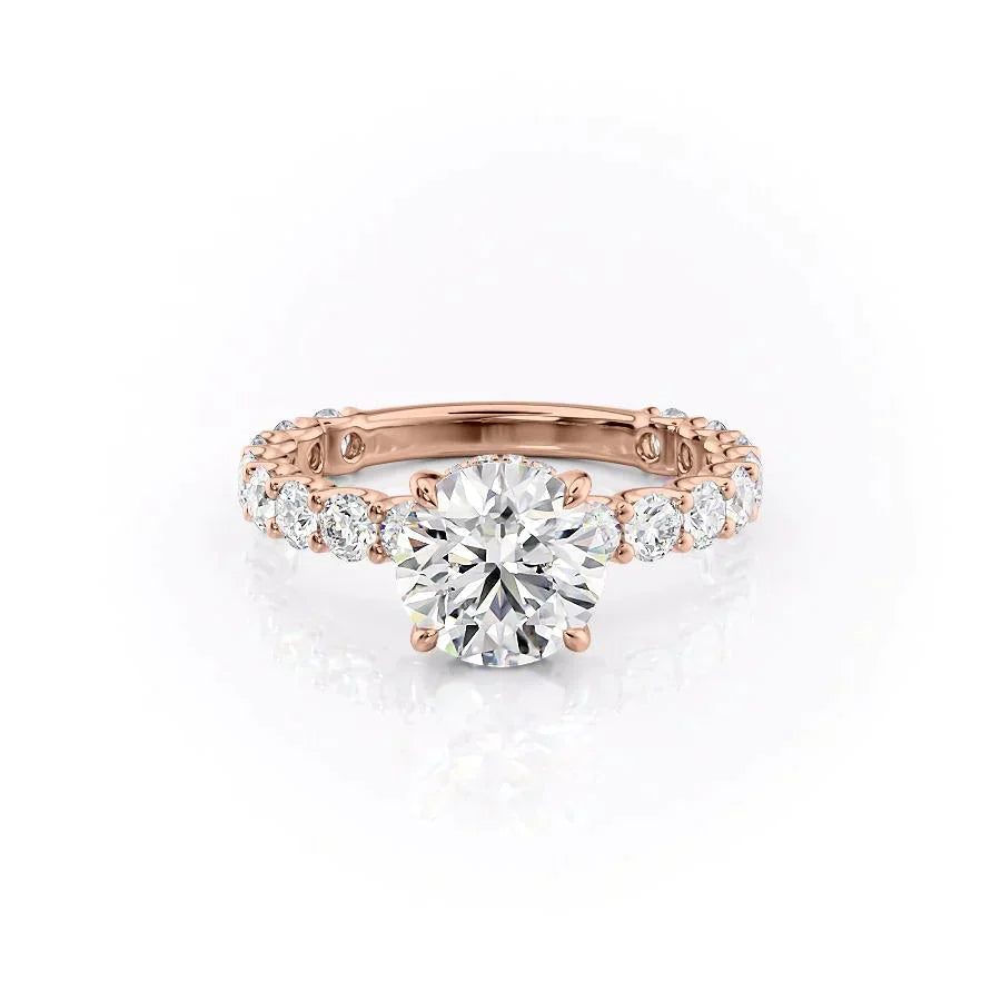 The Adelle Set With A 3 Carat Round Moissanite