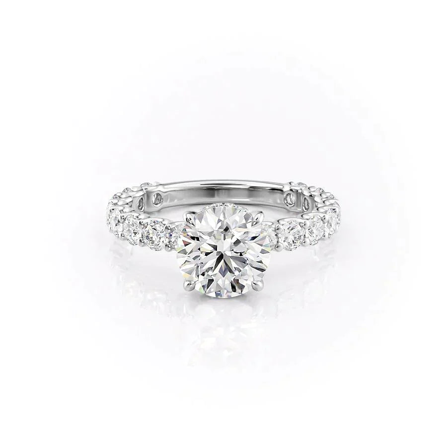 The Adelle Set With A 1.5 Carat Round Moissanite