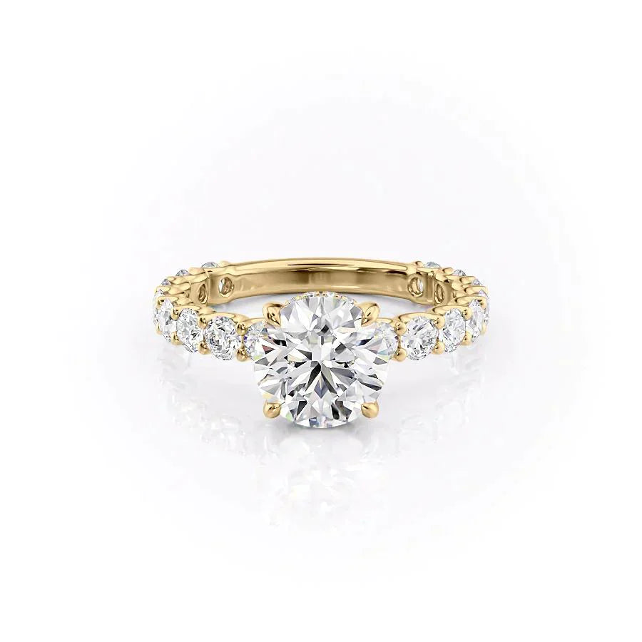 The Adelle Set With A 4.5 Carat Round Moissanite