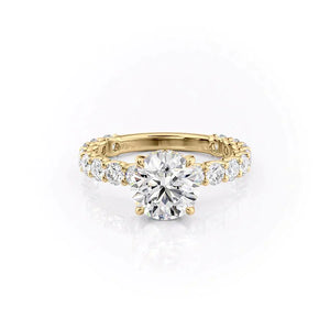 The Adelle Set With A 5 Carat Round Moissanite