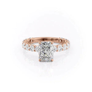 The Adelle Set With A 2.5 Carat Radiant Lab Diamond