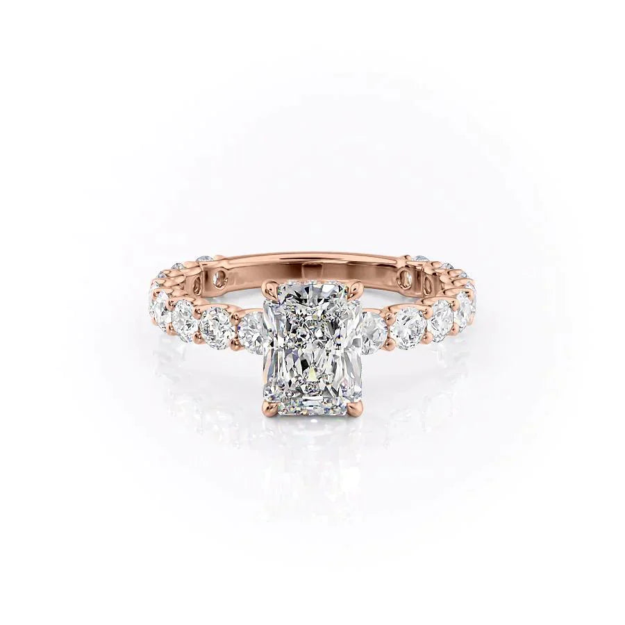 The Adelle Set With A 3 Carat Radiant Moissanite