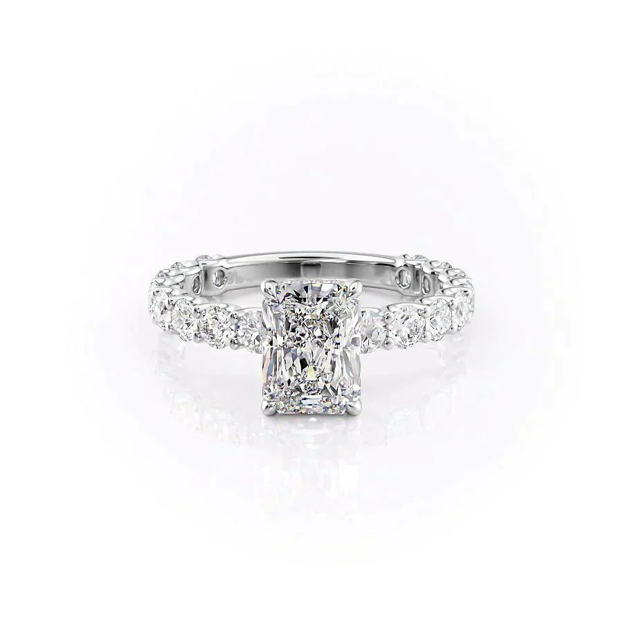 The Adelle Set With A 4.5 Carat Radiant Moissanite
