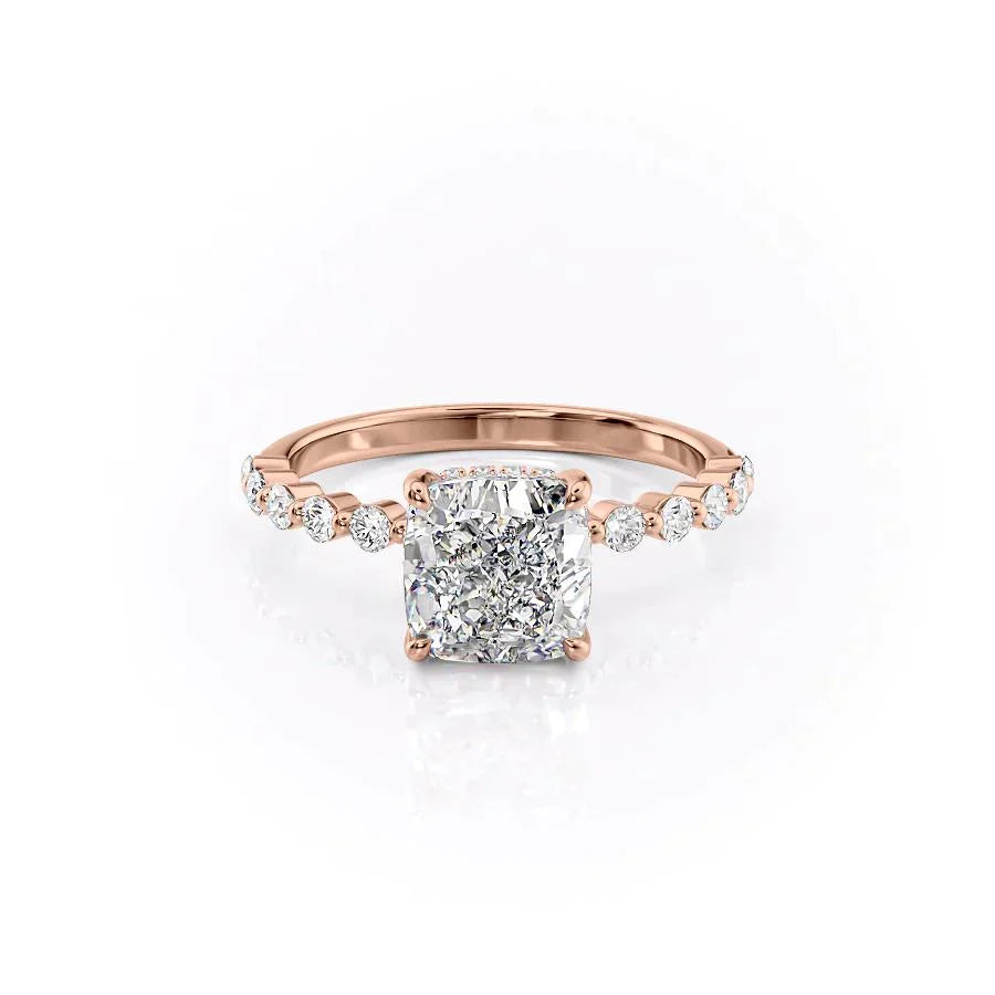 The Khloe Set With A 2.5 Carat Cushion Moissanite