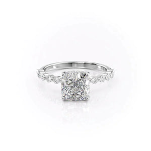 The Khloe Set With A 4.5 Carat Cushion Moissanite