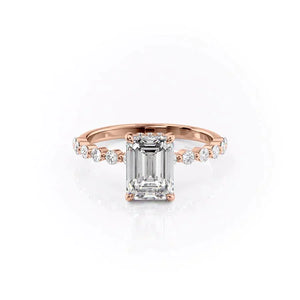 The Khloe Set With A 1.5 Carat Emerald Moissanite