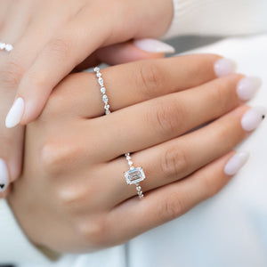 The Khloe Set With A 3.5 Carat Emerald Moissanite