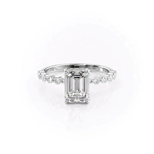 The Khloe Set With A 4 Carat Emerald Moissanite