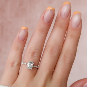 The Khloe Set With A 5 Carat Emerald Moissanite