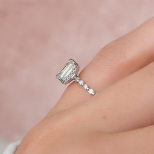 The Khloe Set With A 5 Carat Emerald Moissanite