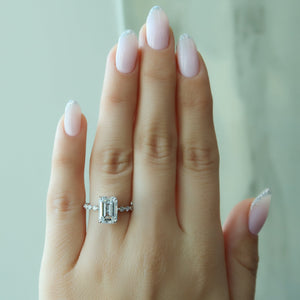 The Khloe Set With A 5 Carat Emerald Moissanite