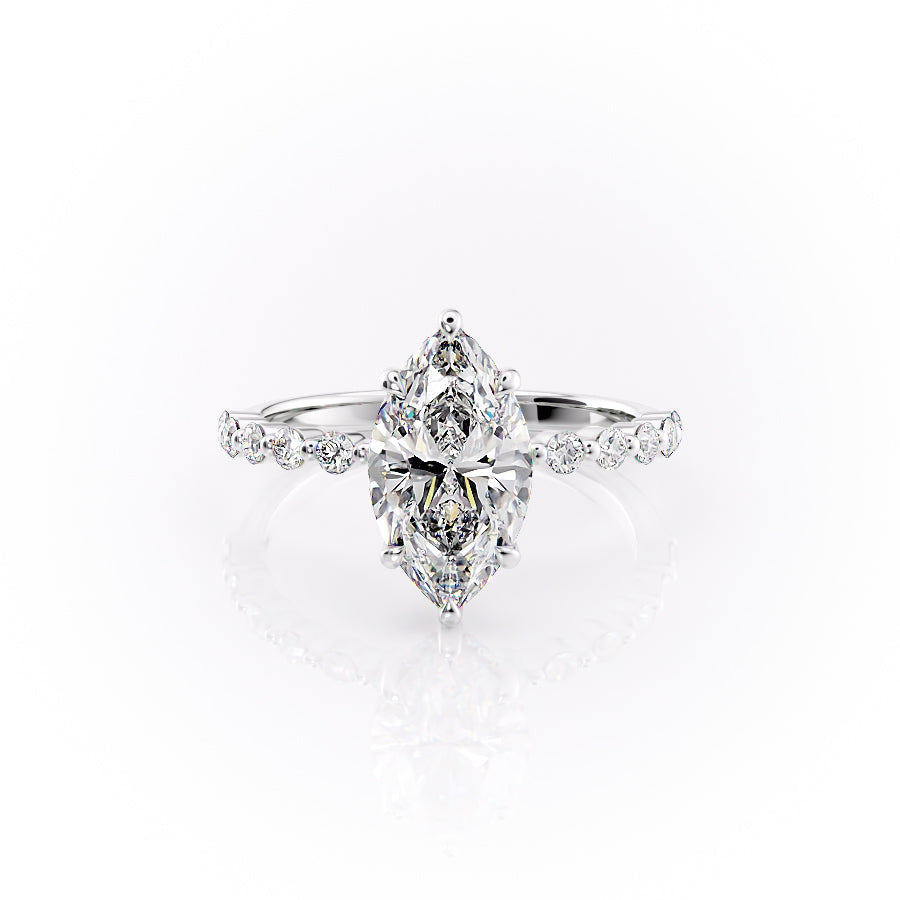The Khloe Set With A 3 Carat Marquise Lab Diamond