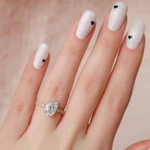 The Khloe Set With A 1 Carat Oval Moissanite