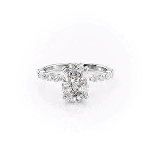 The Khloe Set With A 3.5 Carat Oval Moissanite