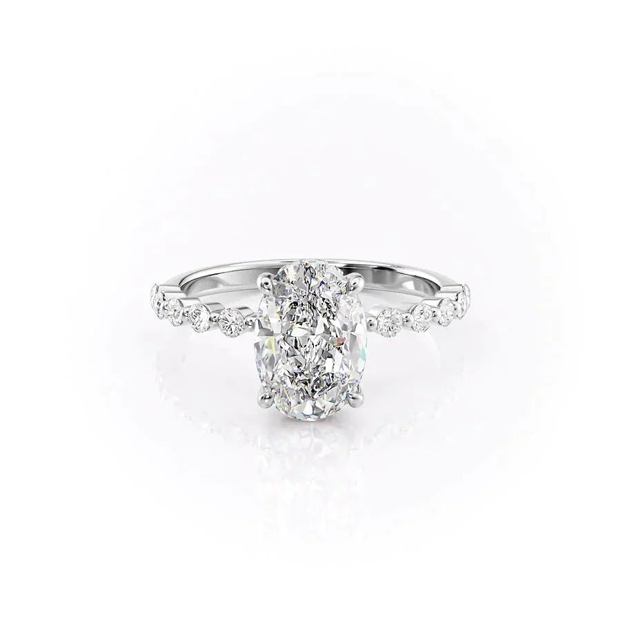 The Khloe Set With A 4 Carat Oval Moissanite
