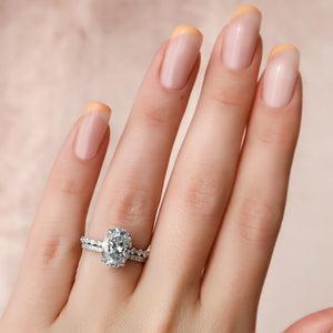 The Khloe Set With A 5 Carat Oval Moissanite