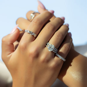The Khloe Set With A 5 Carat Oval Moissanite