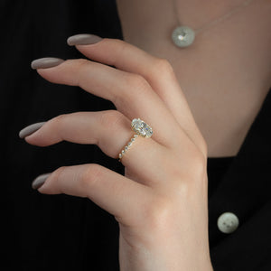 The Khloe Set With A 4 Carat Oval Moissanite