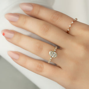 The Khloe Set With A 4 Carat Oval Moissanite