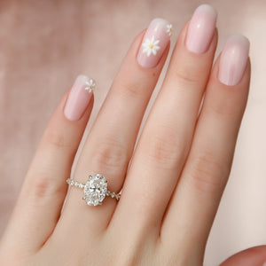 The Khloe Set With A 4 Carat Oval Moissanite