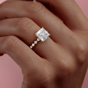 The Khloe Set With A 3 Carat Princess Moissanite