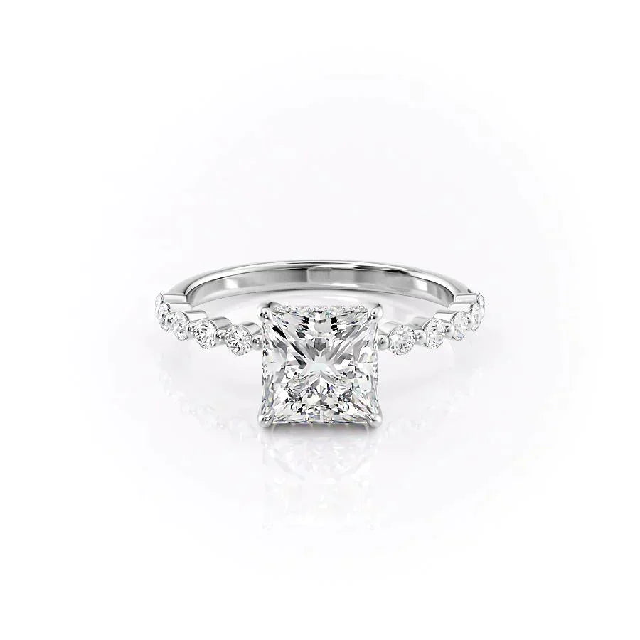 The Khloe Set With A 3.5 Carat Princess Moissanite