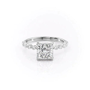 The Khloe Set With A 3.5 Carat Princess Moissanite